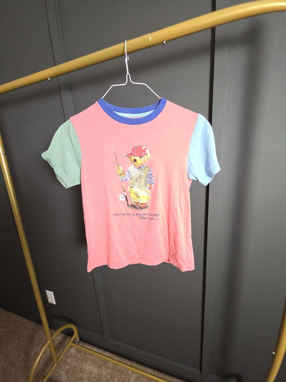 Polo Ralph Lauren Color-Blocked Polo Bear T-Shirt, Size M (10-12)